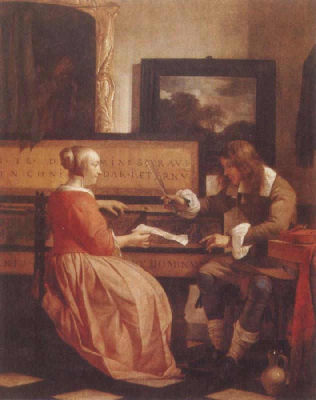Gabriel Metsu A Man and a Woman Seated by a Virginal Germany oil painting art